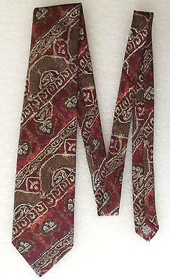 Mens silk tie by Marks and Spencer Vintage patterned tie